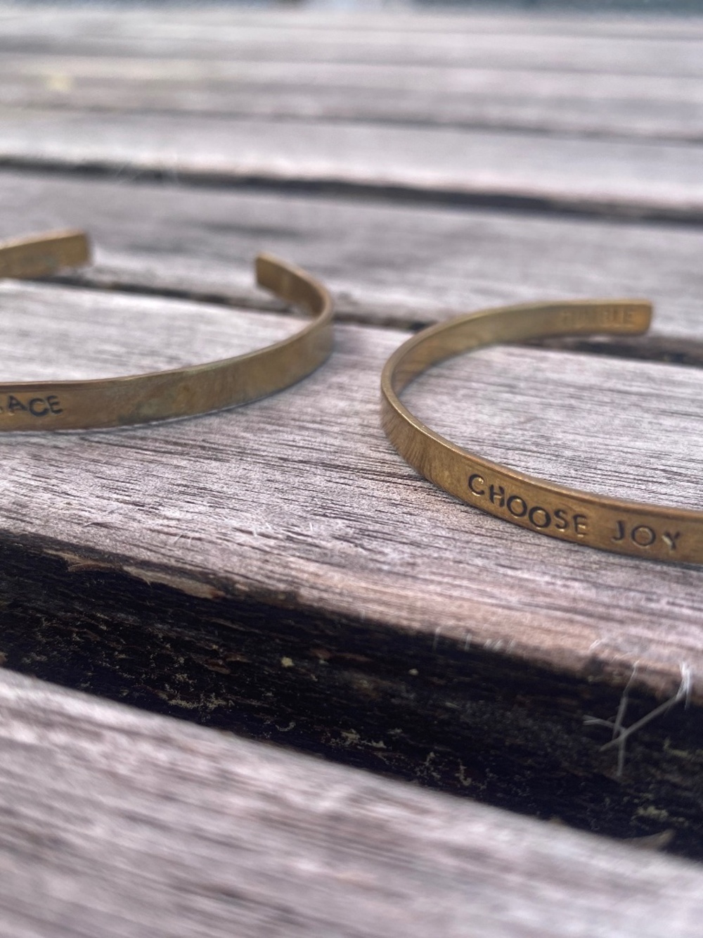 Brass Cuff Bracelets - “Grit & Grace”, “Choose Joy”
